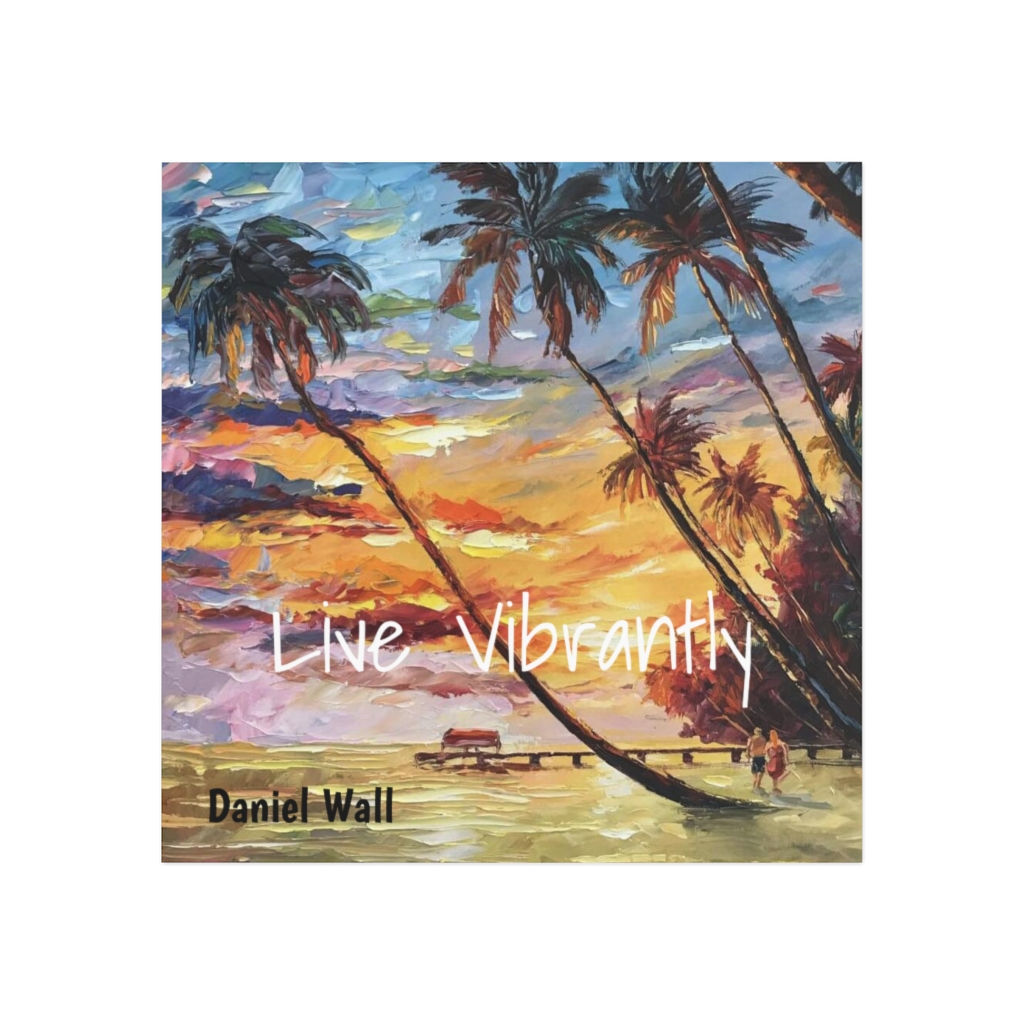 Daniel Wall Art Beautiful Ocean Beach Palm Tree Sunset 3" Square Magnet
