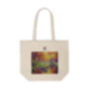 Daniel Wall Art Autumn Lake Cherry Blossoms Canvas Shopping Tote
