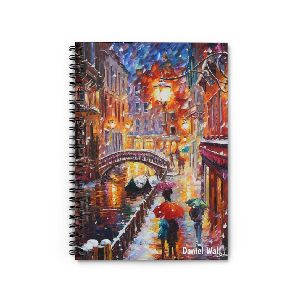 Daniel Wall Art Winter First Snow Venice Festive Spiral Notebook Ruled Line
