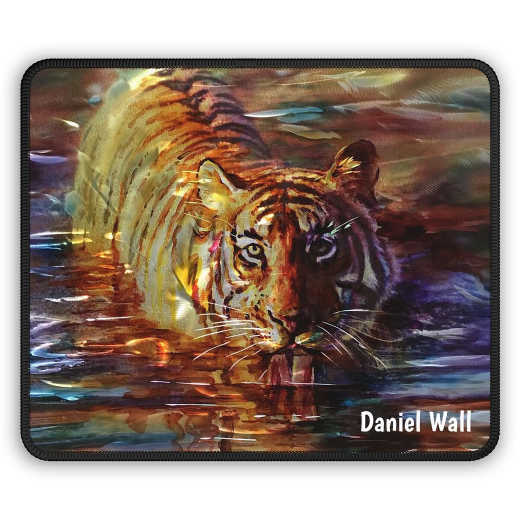 Daniel Wall Art Gaming Mouse Pad Thirsty Powerful Tiger