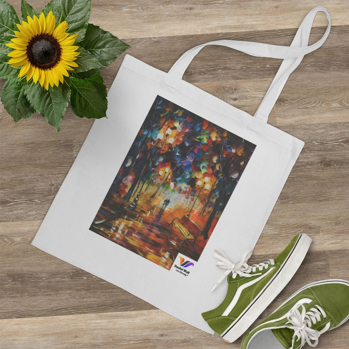 Daniel Wall Art Cherry Blossom Flower Couple Path 100% Cotton Tote Bag