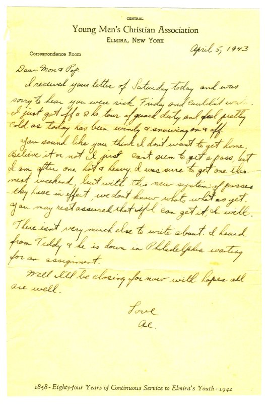 Letter, 5 April 1943