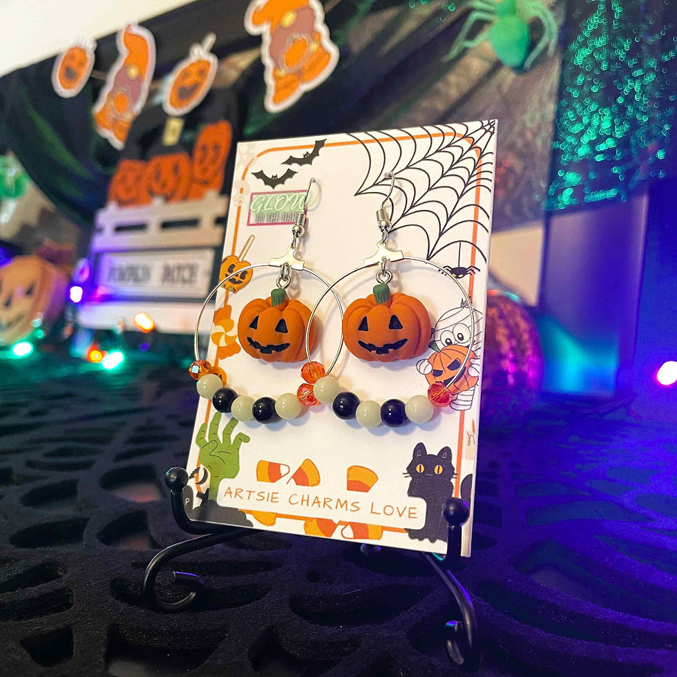 Thumbnail: Pumpkin Charm Hoops