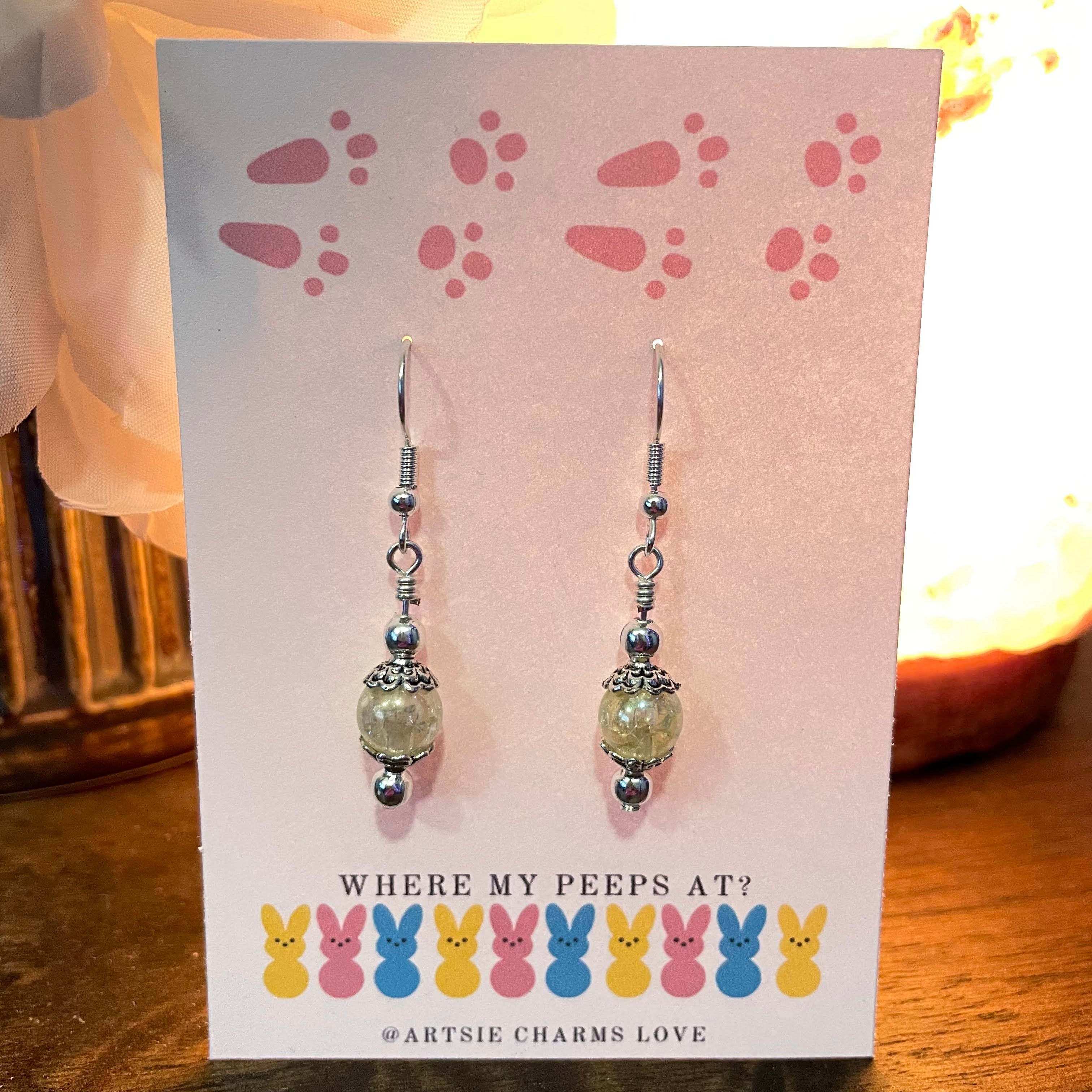 Yellow Pendant Easter Earrings