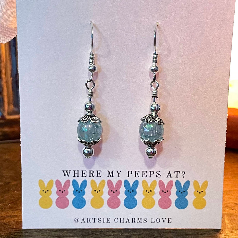 Thumbnail: Blue Pendant Easter Earrings