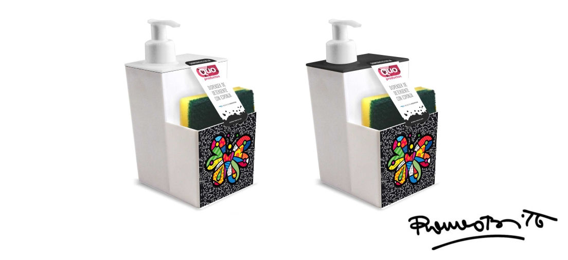 Dispenser para detergente con portaesponja