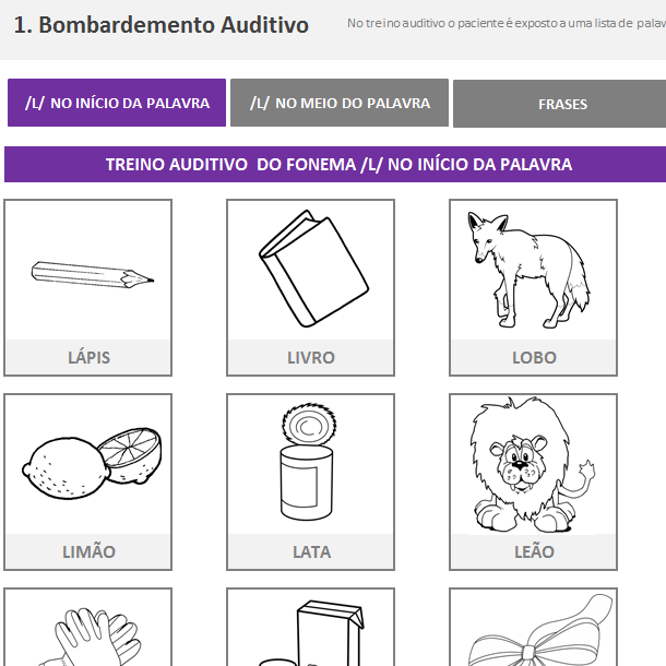 Miniatura: Fonoaudiologia - Treino do Fonema L