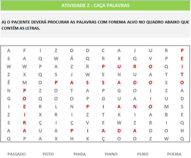 Fonoaudiologia treino do fonema P