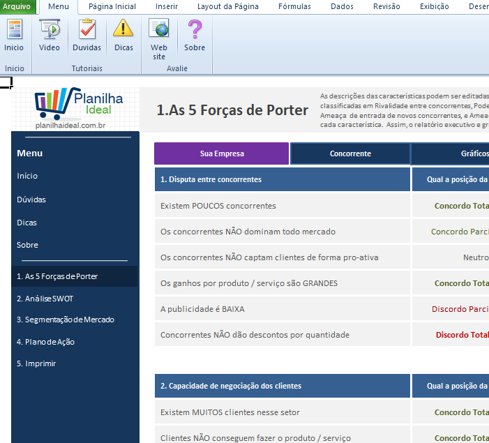 Thumbnail: Planilha de Ferramentas de Competitividade Empresarial