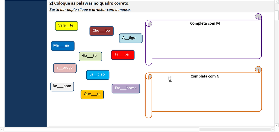 Thumbnail: Planilha de Fonoaudiologia - Ortografia M ou N
