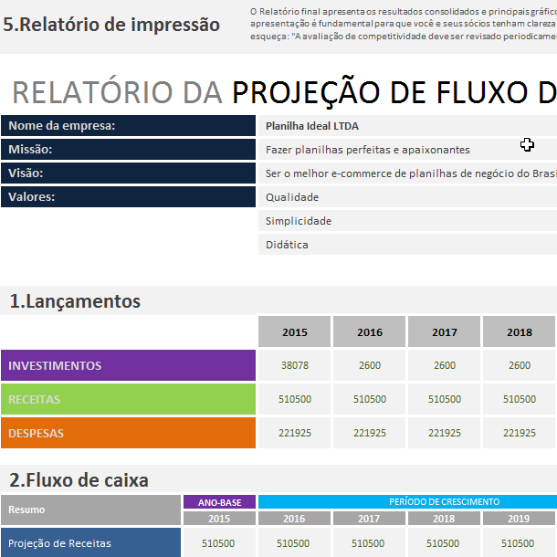 Miniature : Projeção de Fluxo de Caixa
