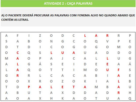 MANUAL DA PLANILHA DE FONOAUDIOLOGIA TREINO DO FONEMA L