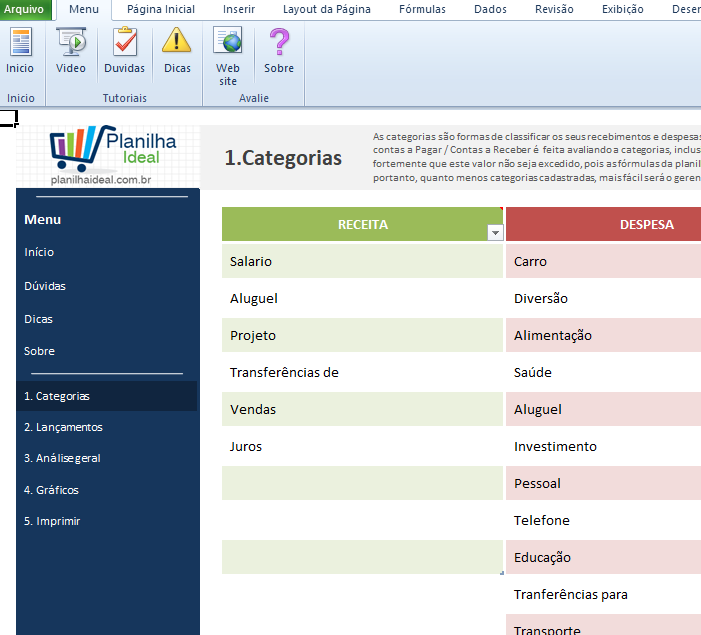 Miniatura: Planilha de Planejamento Financeiro Pessoal
