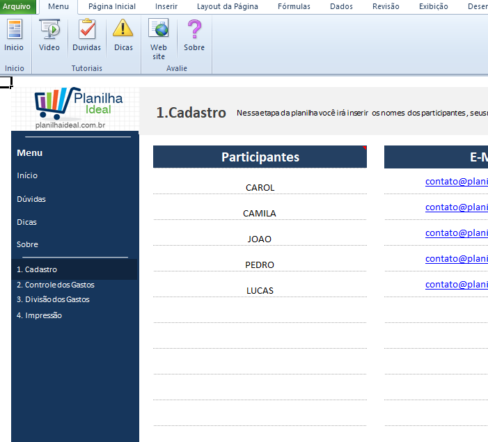 Miniatura: Planilha de Divisão de Despesas Coletivas