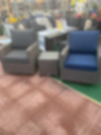 Thumbnail: 3 Pc Swivel Glider Seating Group in Indigo ( CONTACT FOR PRICING! )