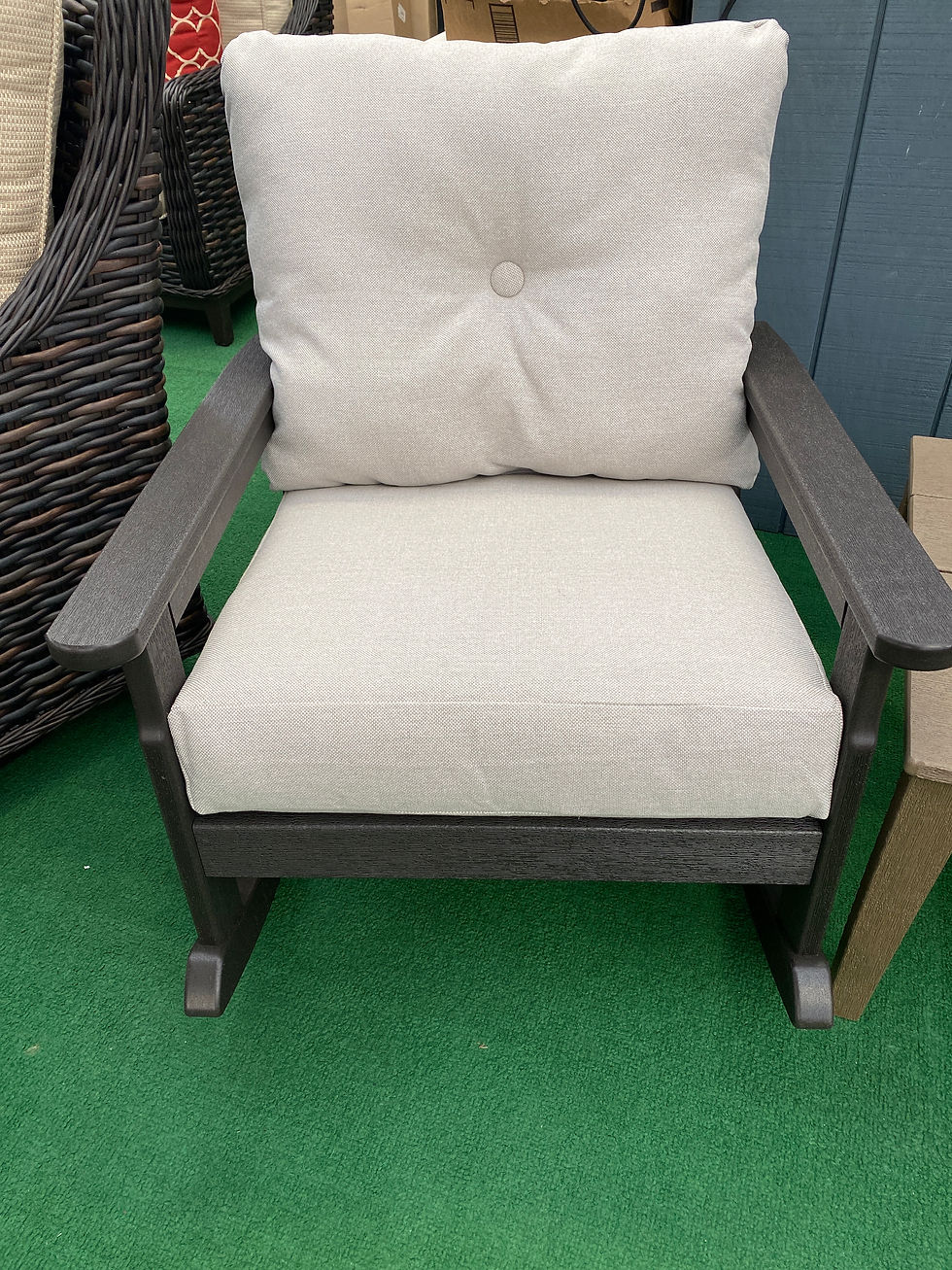 Thumbnail: Polywood Vineyard 3 Pc Deep Seat Rocking Chair Group w/ Vintage Coffee Frame