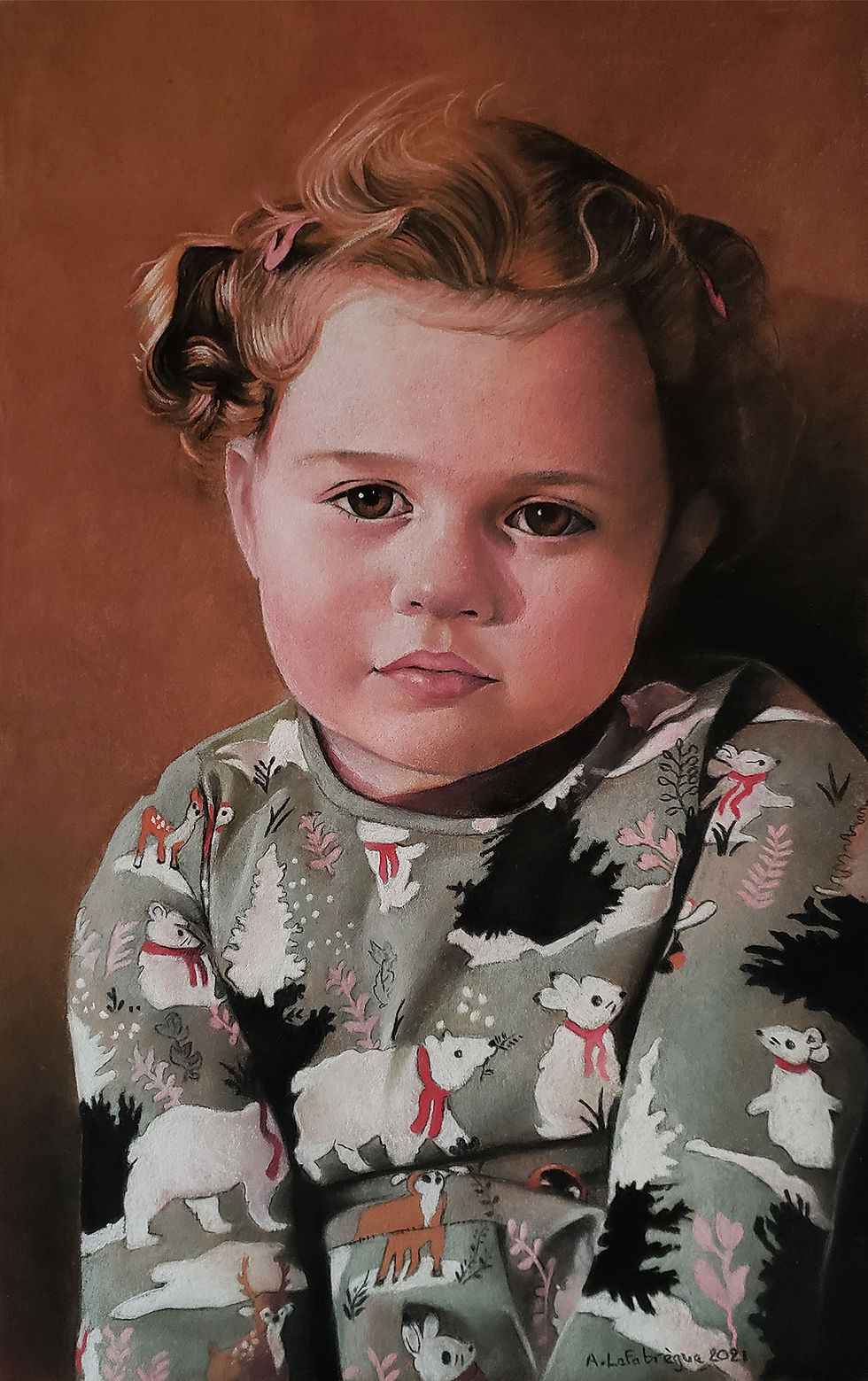 2) © "Portrait de Thea" - pastel 50x30cm