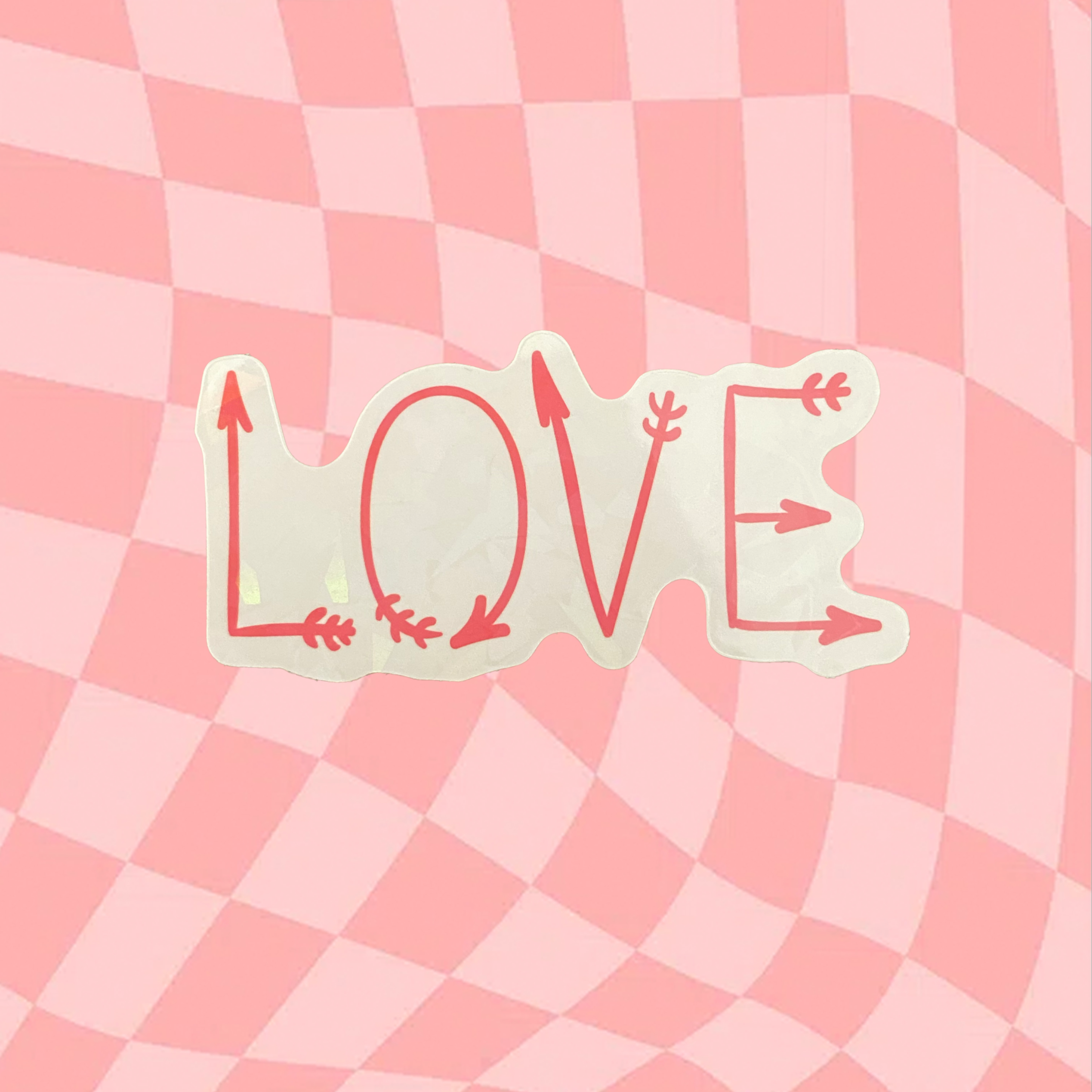 Glossy Reflective Sticker: Love Arrows