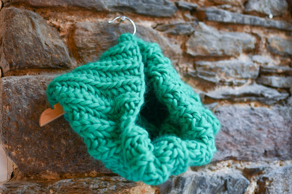 Miniature : Snood adulte, alpaga et laine, tricoté main