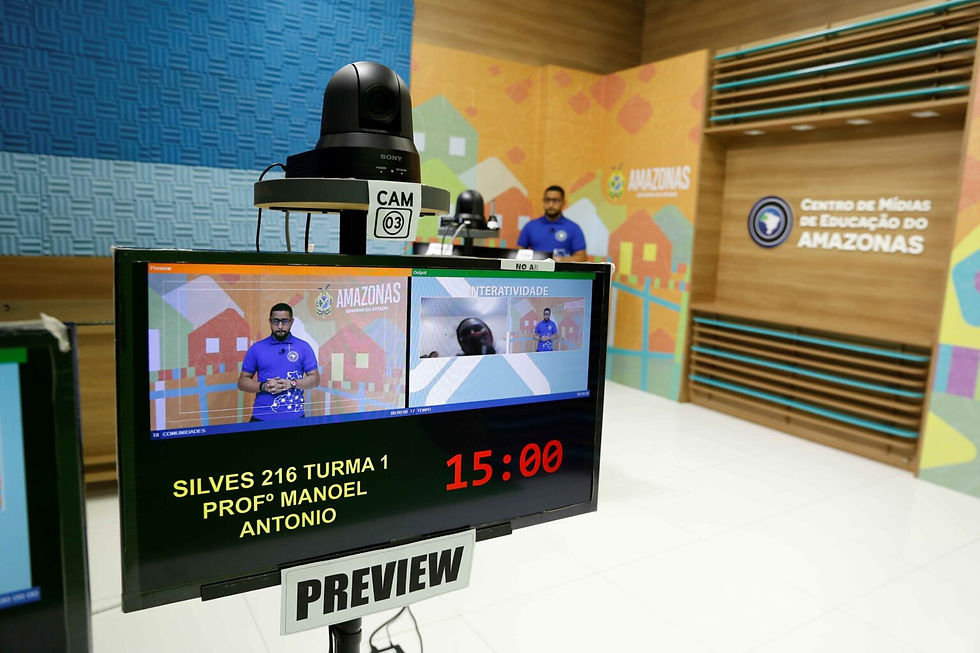 Estúdio do Cemeam, em Manaus, onde os professores gravam suas aulas. Foto: Euzivaldo Queiroz/Seduc-AM