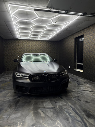 Car ceramic window tint Dayton Cincinnati on a black BMW