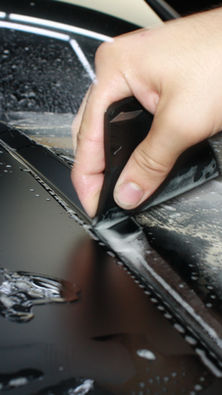 Applying stealth matte ppf paint protection film in Dayton