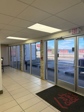 Commercial window tint in Dayton Cincinnati storefront lobby