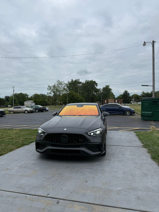Car ceramic window tint Dayton Cincinnati on a gray sedan