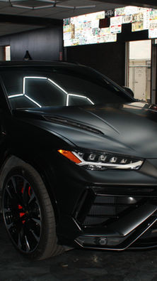 Black Lamborghini with stealth matte ppf in Dayton Cincinnati