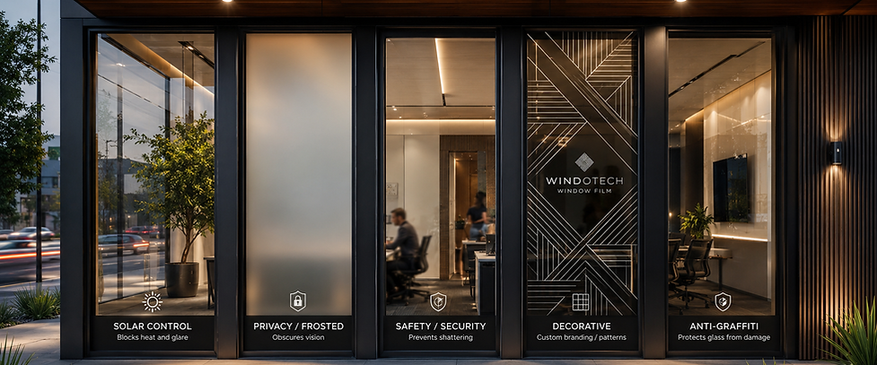 Commercial window tint in Dayton, Cincinnati offices.
