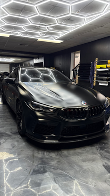 Stealth matte PPF paint protection film on a BMW in Dayton Cincinnati showroom