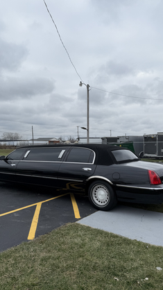 Black limousine with car ceramic window tint Dayton Cincinnati.