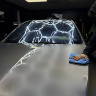 Ceramic coating Dayton Cincinnati application on silver car