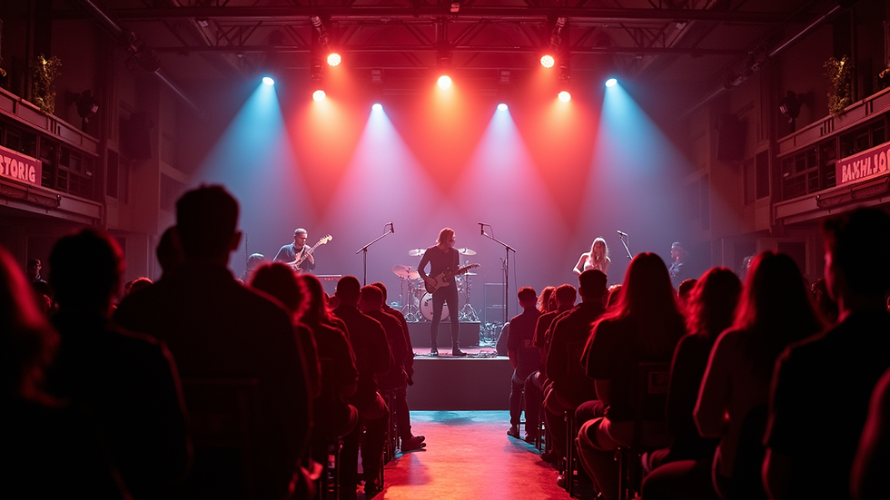 Eye-level view of a local South Euclid music venue stage