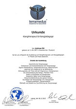 Urkunde zum Klangtherapeut & Klangpädagoge