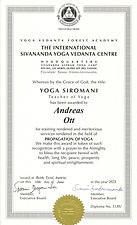 Zertifikat zum Yogalehrer