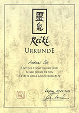 Urkunde zum Reiki Grad I