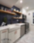 Dark Blue IndigoWhite Modern Home Kitchen Remodel Design