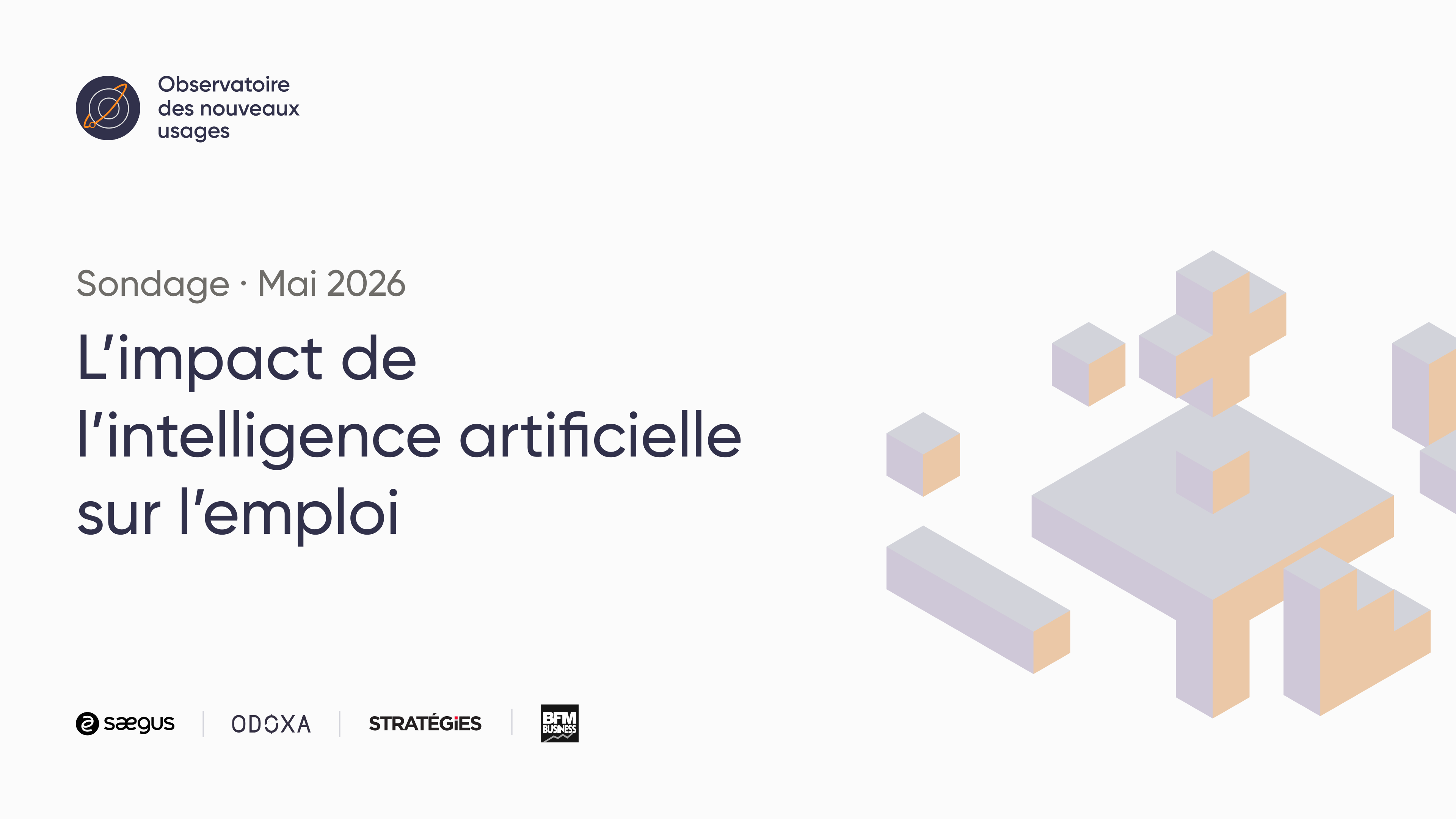 Page de couverture du sondage intitulé "L'impact de l'intelligence artificielle sur l'emploi"