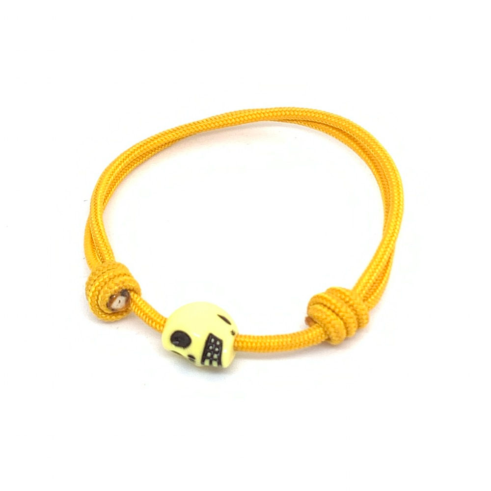 Bracelet jaune "Skull jaune"