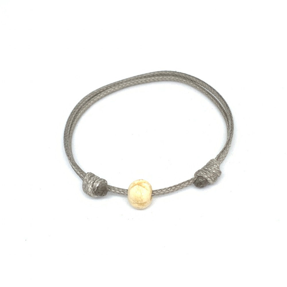 Bracelet réglable gris perle ronde de Zanzibar