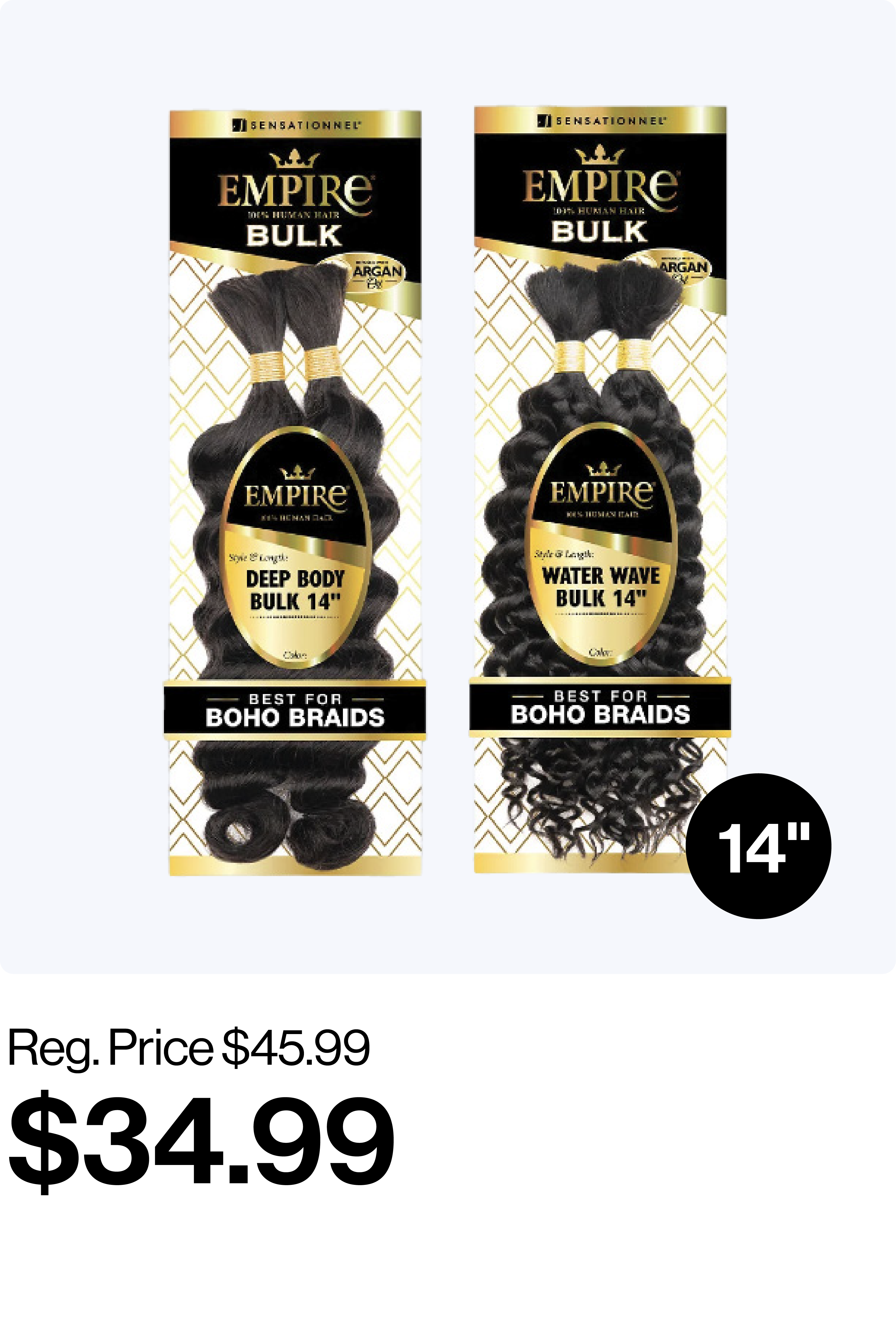 SENSATIONNEL Empire Bulk Human Hair Braids 14"