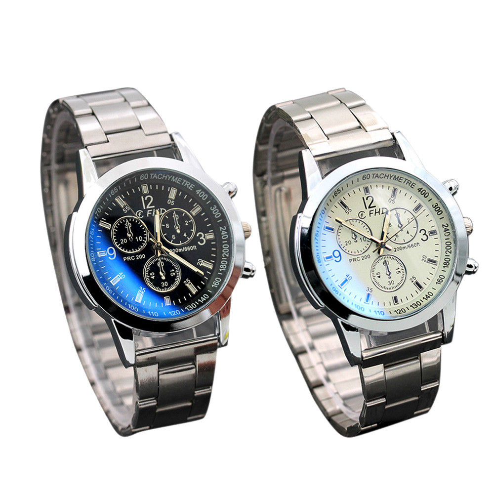 Horloges Luxury Men's Clock Stainless Steel Quartz