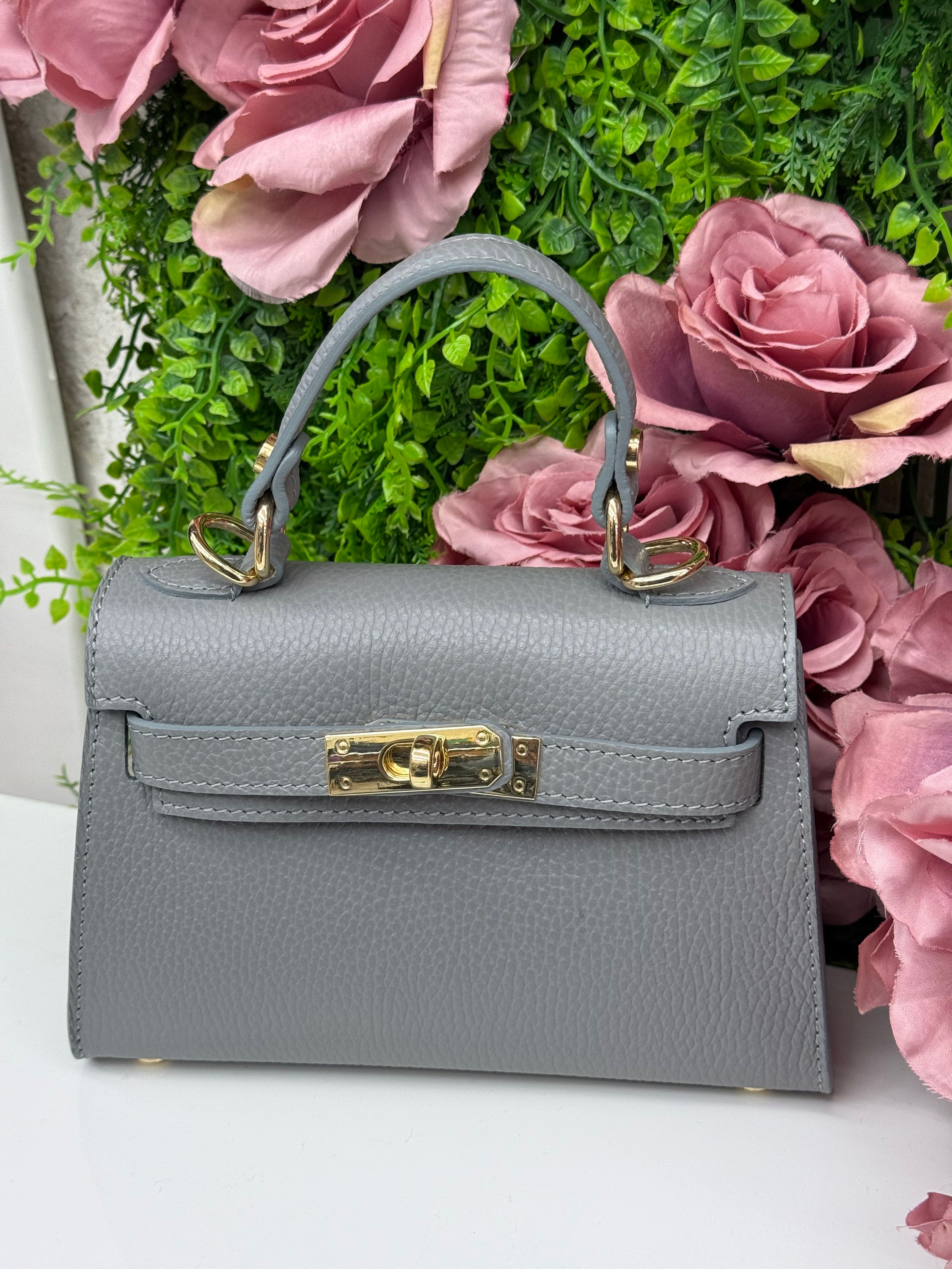 Borsa Kelly (grigio chiaro) + tracolla