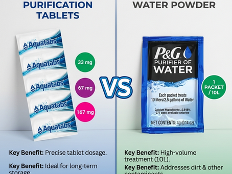 Aquatabs vs P&G Purifier of Water for Emergency Response