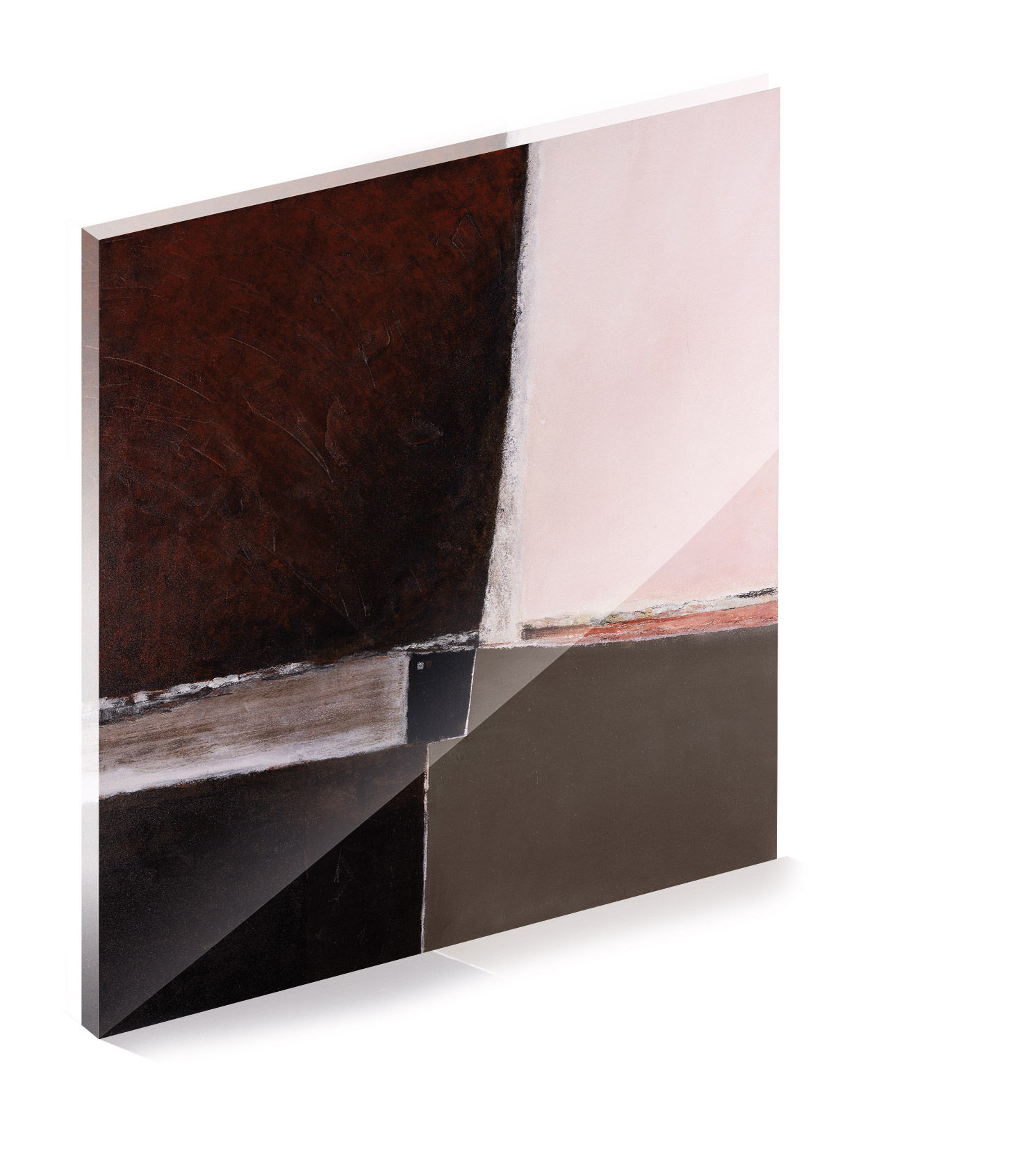 FELD- UND SCHNEEWANDERUNG / Druck auf Acrylglas / 100 x 100 cm