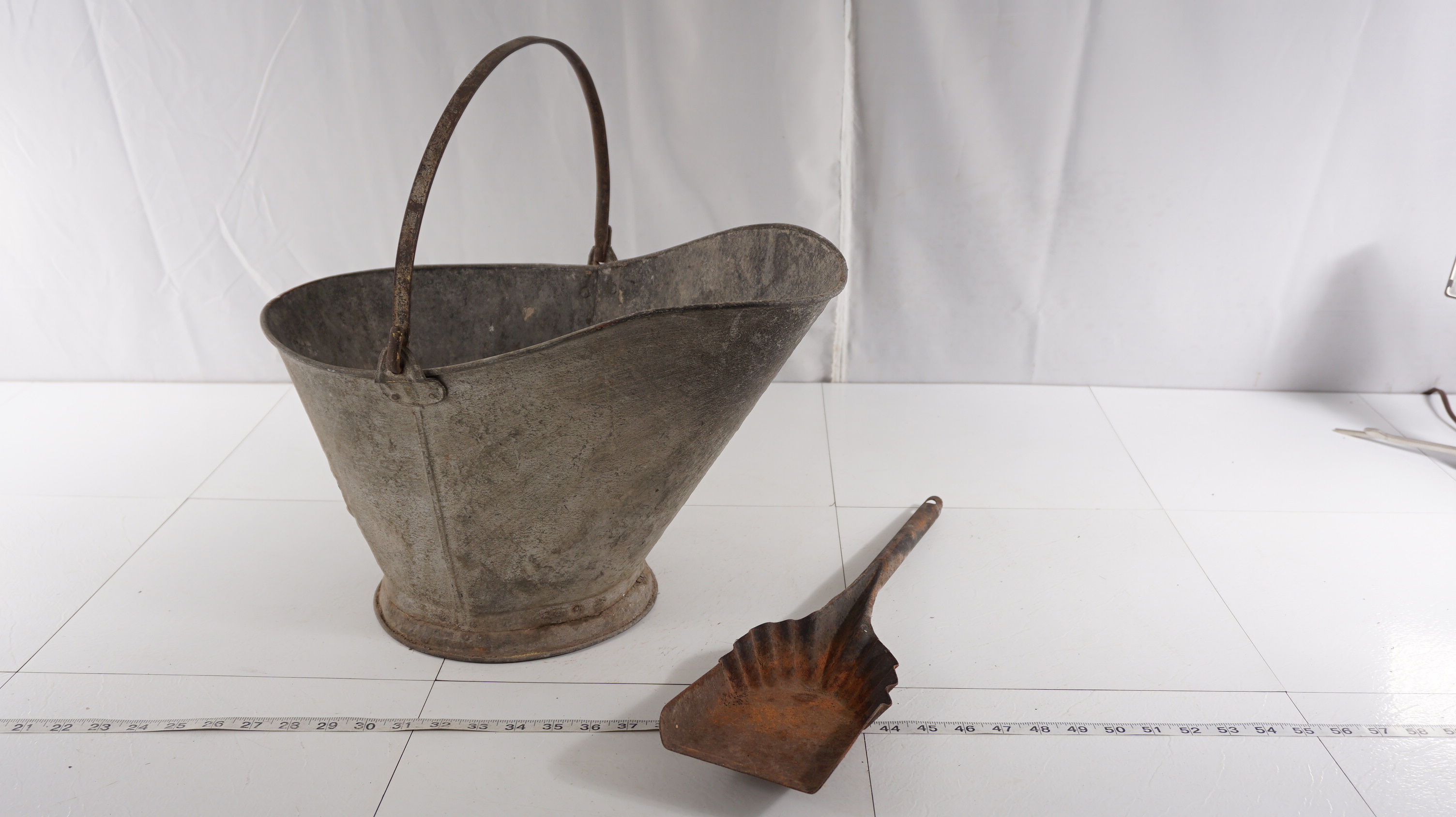 Galvanized Coal Bucket With Shovel