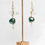 Thumbnail: Crystal & Teal Dangle Earrings