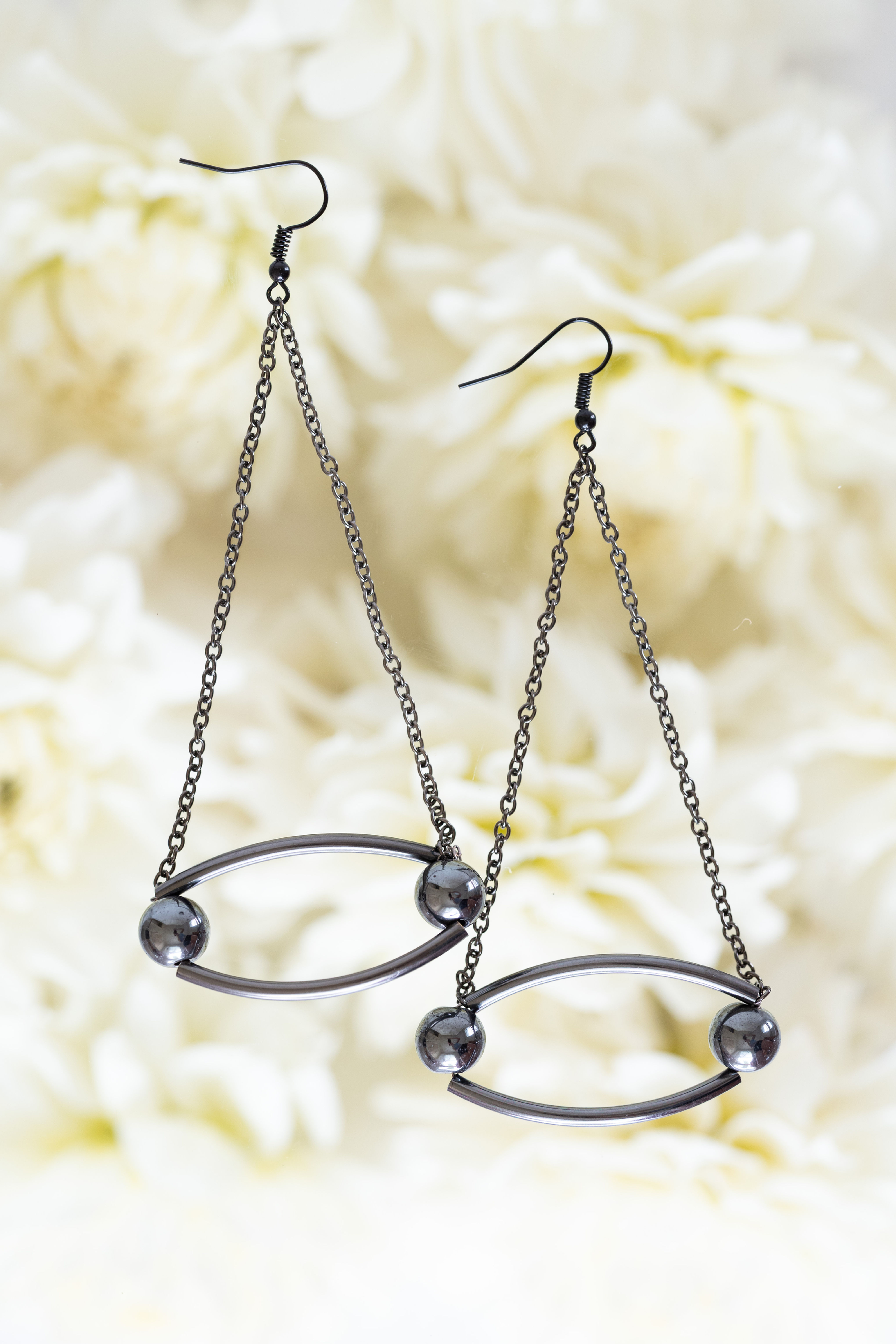 Hematite Black Iron Earrings