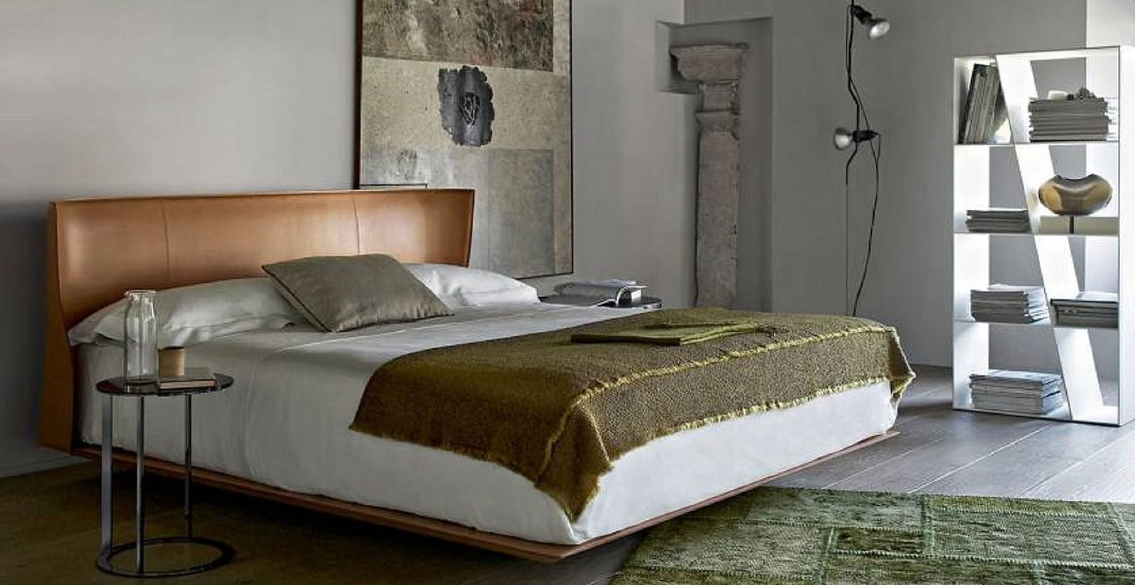 CM-Bed0015 現代風時髦皮面圓弧低床腳床組